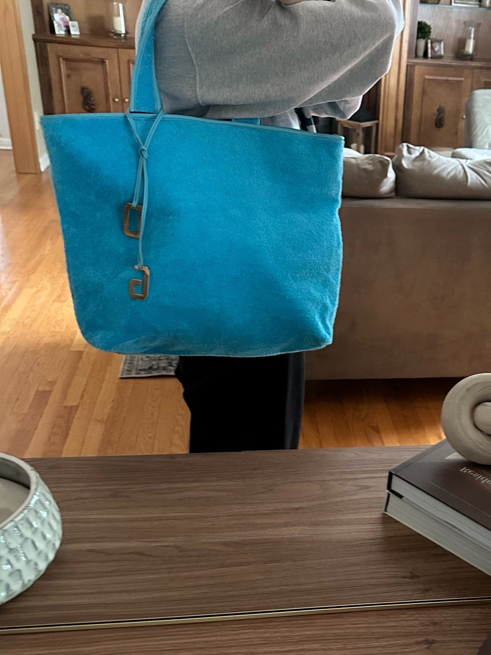 Dolce & Gabbana Blue Terry Cloth Tote - Picture 4 of 6